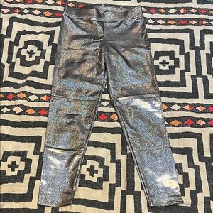 PINK Victoria's Secret Silver Metallic holographic glitter Leggings